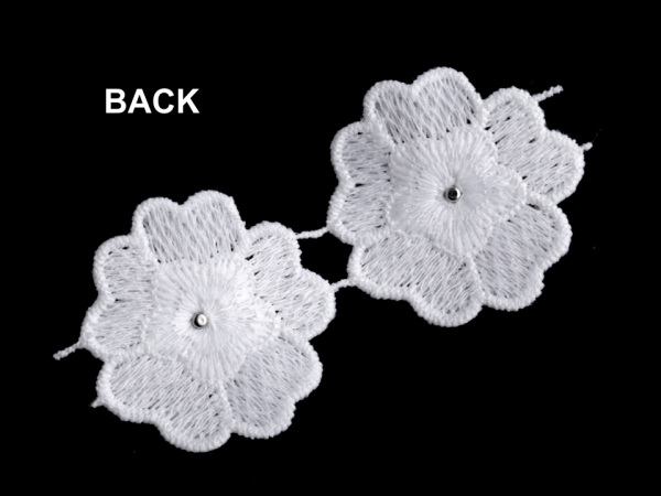 Krajkový květ s perlou Ø40 mm