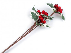 Umělá cesmína ojíněná k aranžování délka 54 cm