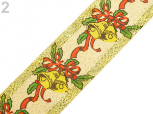 Vánoční stuha s lurexem šíře 40 mm