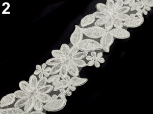 Vyšívaný prýmek / krajka na monofilu šíře 70 mm