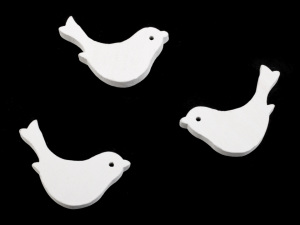 Dřevěný ptáček k zavěšení / k nalepení / k domalování