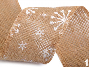 Jutová stuha vločky šíře 60 mm