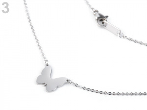 Náhrdelník srdce, křížek, motýl, nekonečno z nerezové oceli