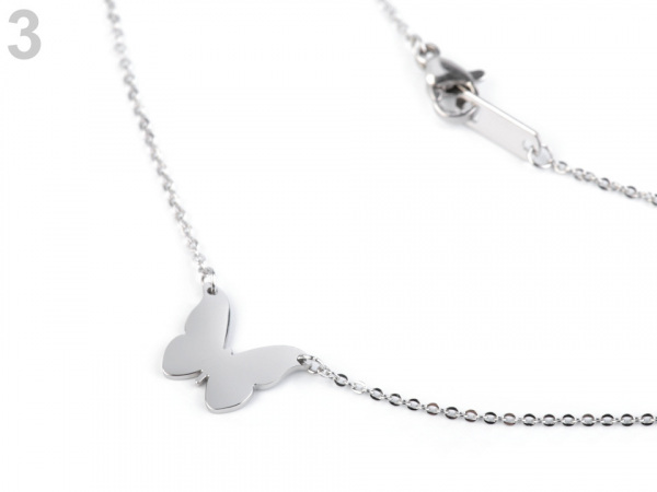 Náhrdelník srdce, křížek, motýl, nekonečno z nerezové oceli