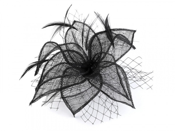 Fascinátor / brož květ s peřím