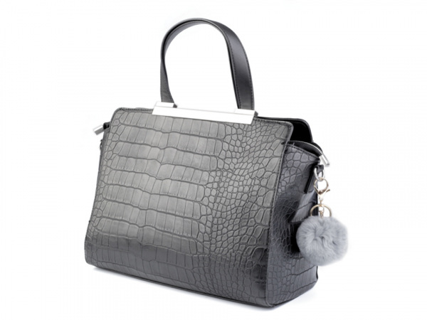 Kožešinová bambule na kabelku s karabinou