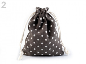 Dárkový pytlík 10x13 cm lněný s puntíky