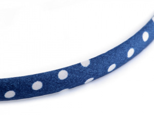 Saténová čelenka do vlasů s puntíky