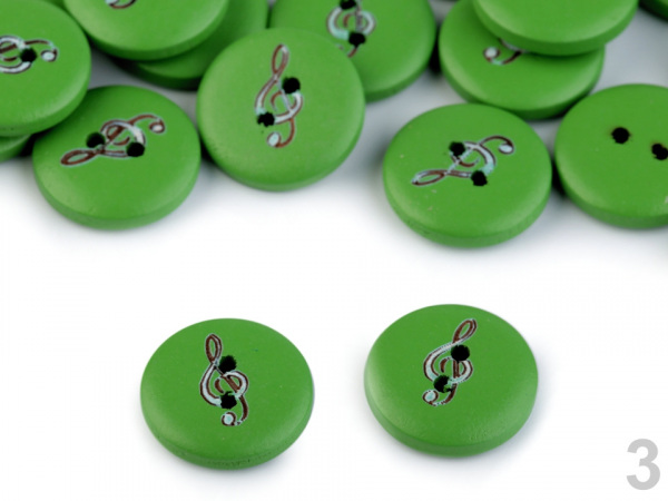 Dřevěný knoflík houslový klíč velikost 28"