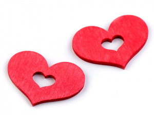 Dřevěné srdce k zavěšení / k nalepení 30x40 mm