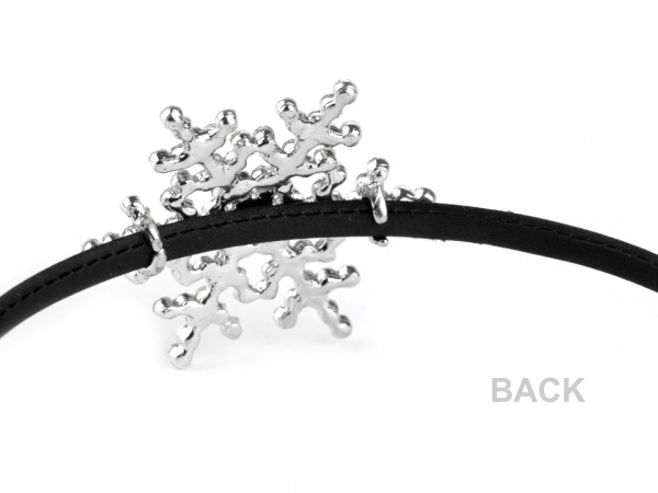 Saténová čelenka s vločkou z broušených kamínků