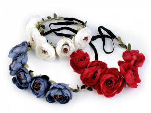 Pružná čelenka do vlasů s květy