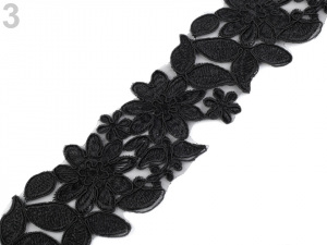 Vyšívaný prýmek / krajka na monofilu šíře 70 mm