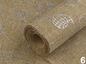 Dekorační metráž imitace juty šíře 48 cm vánoční