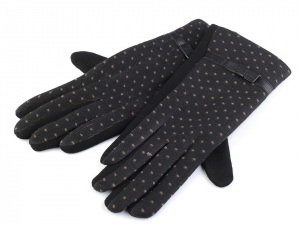 Dámské úpletové rukavice puntíkované