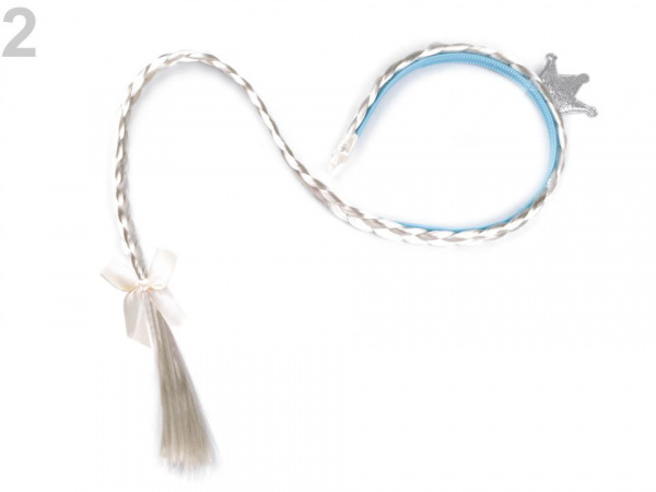 Karnevalová čelenka s copem a korunkou