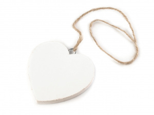 Dřevěné srdce Ø70 mm s provázkem