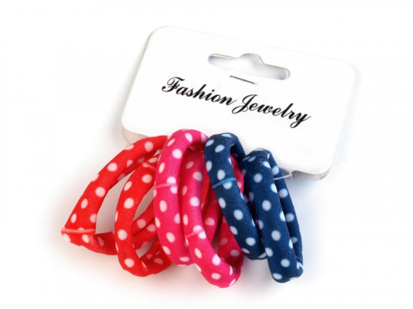 Gumičky do vlasů s puntíky