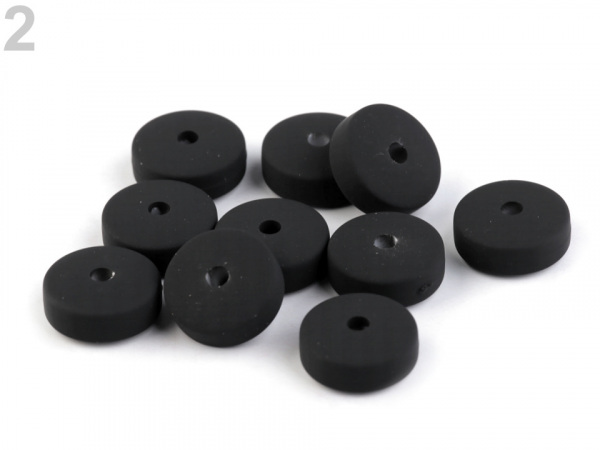 Plastové korálky matné disk Ø15 mm