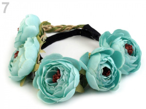 Pružná čelenka do vlasů s květy
