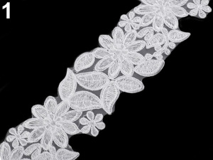 Vyšívaný prýmek / krajka na monofilu šíře 70 mm