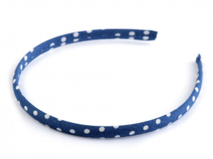 Saténová čelenka do vlasů s puntíky