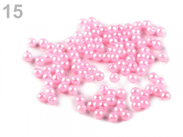 Plastové voskové korálky / perly Glance Ø4 mm