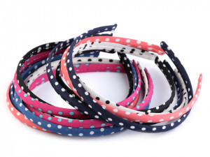 Saténová čelenka do vlasů s puntíky