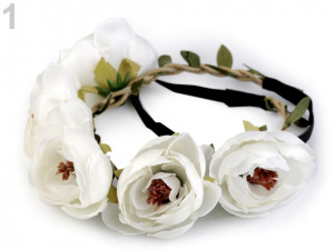 Pružná čelenka do vlasů s květy