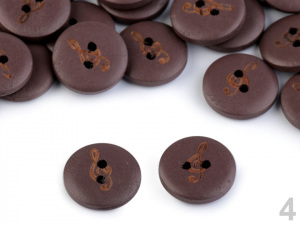 Dřevěný knoflík houslový klíč velikost 28"