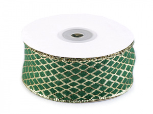 Stuha s lurexem a drátem šíře 40 mm