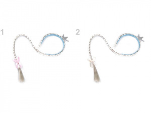 Karnevalová čelenka s copem a korunkou