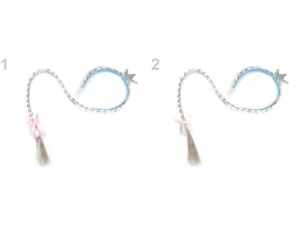 Karnevalová čelenka s copem a korunkou