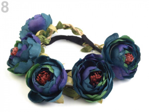 Pružná čelenka do vlasů s květy