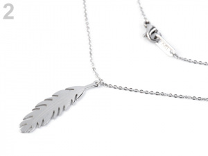 Náhrdelník kočka, pírko, mandala z nerezové oceli