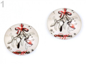 Kabošon vánoční motivy Ø30 mm