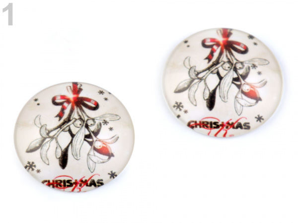 Kabošon vánoční motivy Ø30 mm