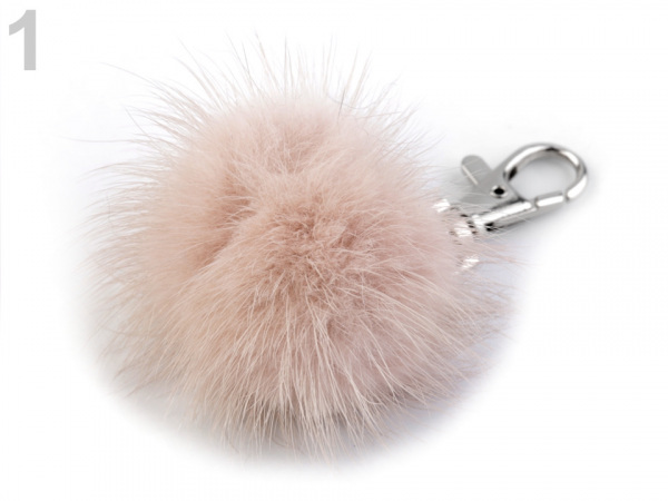 Kožešinová bambule na kabelku z norka