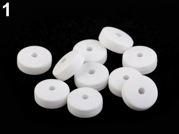 Plastové korálky matné disk Ø15 mm