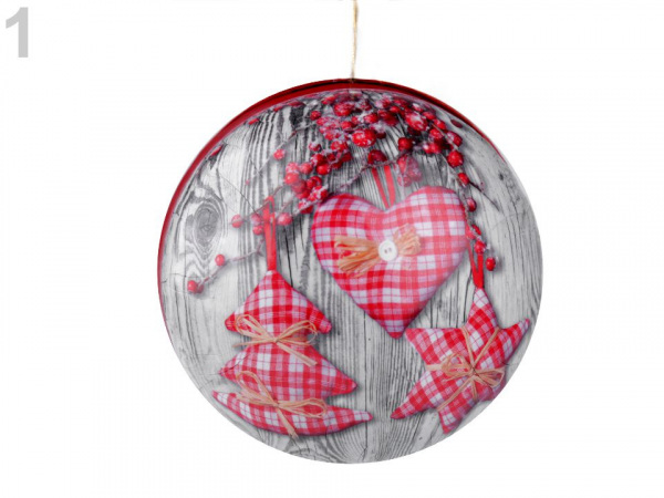 Vánoční dárková krabička - koule Ø8 cm