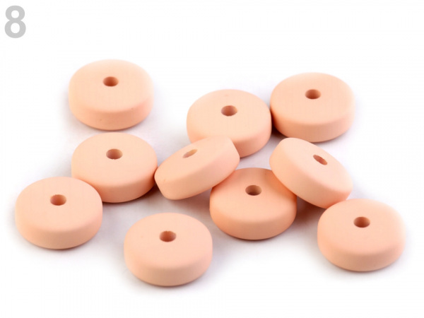Plastové korálky matné disk Ø15 mm