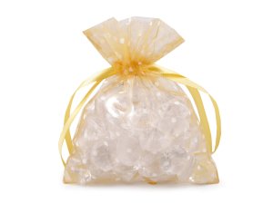 Dárkový pytlík puntíky 10x13 cm organza