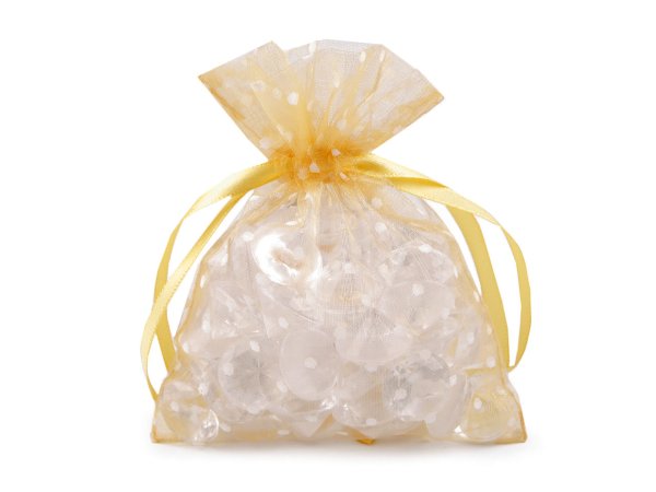 Dárkový pytlík puntíky 10x13 cm organza