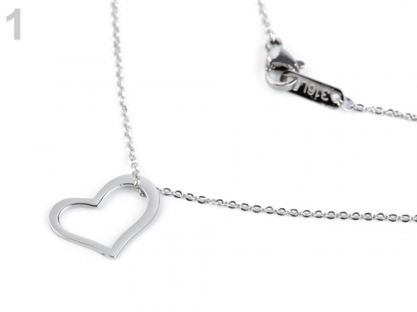 Náhrdelník srdce, křížek, motýl, nekonečno z nerezové oceli