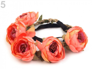 Pružná čelenka do vlasů s květy