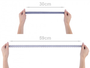 Lemovací pruženka půlená s puntíky šíře 20 mm