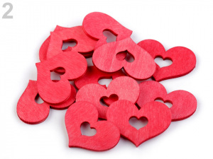 Dřevěné srdce k zavěšení / k nalepení 30x40 mm