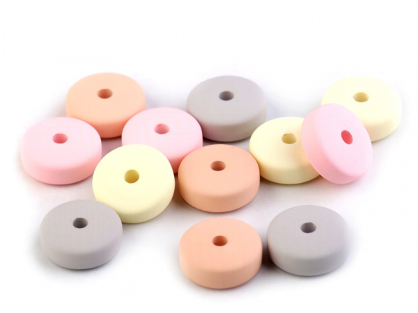 Plastové korálky matné disk Ø15 mm