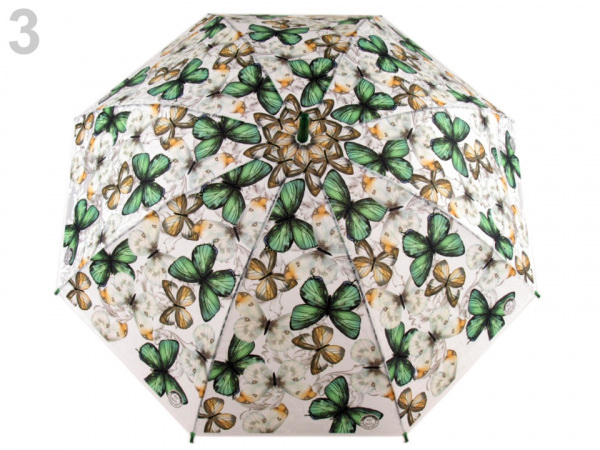 Dámský vystřelovací deštník motýli