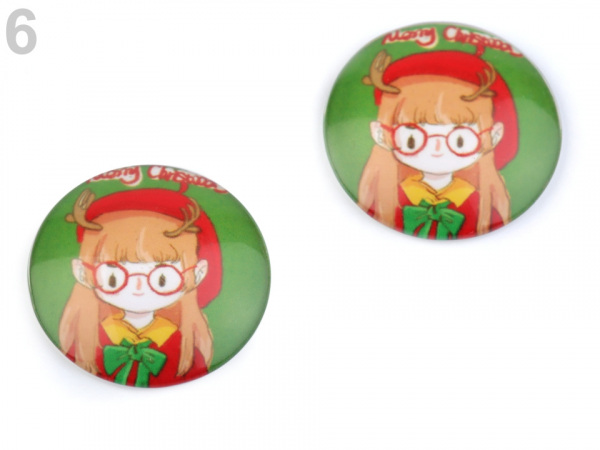 Kabošon vánoční motivy Ø30 mm